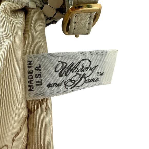 Vintage Whiting and Davis Mesh Evening Crossbody Cream Color Handbag Purse Bag - Picture 4 of 16